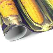 Papier Cadeau Épis de blé rôtis et grillés dans les cosses (Coin rond)