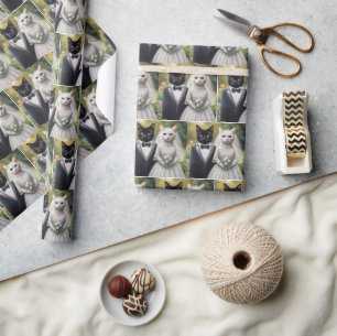Papier Cadeau Épouse et pièce de chat