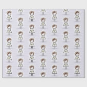 Papier Cadeau Épouse fille en Basket sur les coeurs (Plat)