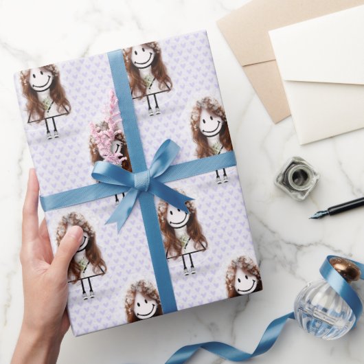 Papier Cadeau Épouse fille en Basket sur les coeurs (Cadeaux)