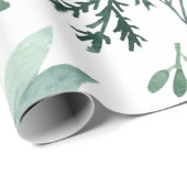 Papier Cadeau Épouser d'aquarelle de Boho botanique (Coin rond)