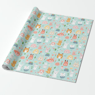 Papier Cadeau Épouses du printemps - Motif animal jouant