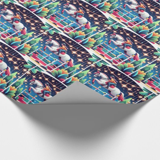 Papier Cadeau Équestre Femme Jumping Horse Événement Fête (Coin)