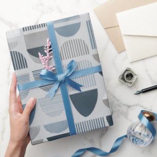 Papier Cadeau Équilibre Abstrait Motif Gris Bleu Clair
