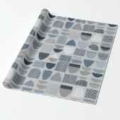 Papier Cadeau Équilibre Abstrait Motif Gris Bleu Clair (Déroulé)