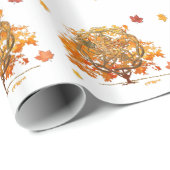 Papier Cadeau Équinoxe d'automne Pagan Wiccan graphique. (Coin rond)