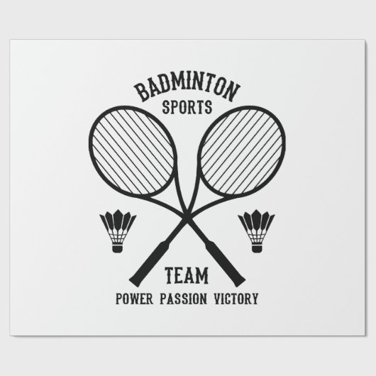 Papier Cadeau Équipe de badminton (Plat)