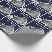 Papier Cadeau Équipe de crosse bleu marine (Coin)