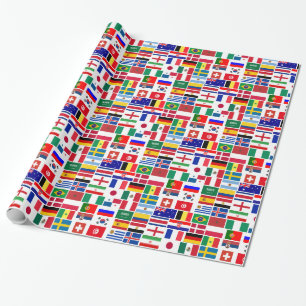 Papier Cadeau ÉQUIPE DE FOOTBALL DE FOOTBALL D'origine DRAPEAUX 