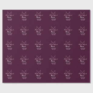 Papier Cadeau Équipe de mariée ajoutez nom monogramme demoiselle