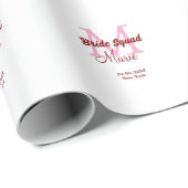 Papier Cadeau Équipe de mariée ajoutez nom monogramme demoiselle (Coin rond)