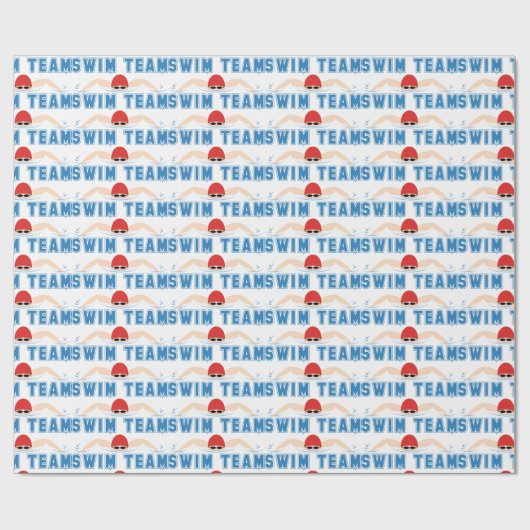 Papier Cadeau Équipe de natation (Plat)