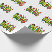 Papier Cadeau Équipe de Pickle de Noël (Coin)