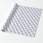 Papier Cadeau Équipe de rameurs de l'équipe d'aviron Blue Rowing (Déroulé)