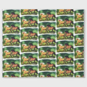 Papier Cadeau Équipe de rêve - Chevaux islandais (Plat)