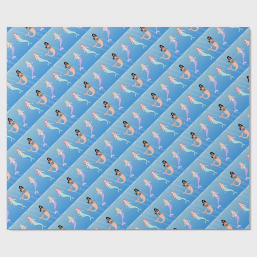 Papier Cadeau équipe de sirènes (Plat)