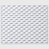 Papier Cadeau Équipe de sports nautiques Blue Rowing Rowers (Plat)