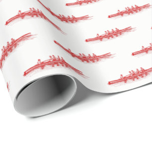 Papier Cadeau Équipe de sports nautiques Red Rowing Rowers
