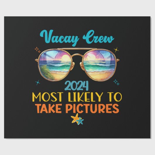 Papier Cadeau équipe de vacances 2024 (Plat)