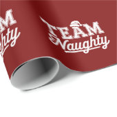 Papier Cadeau Équipe Naughty Funny Fête de Noël Plaisanter Humou (Coin rond)