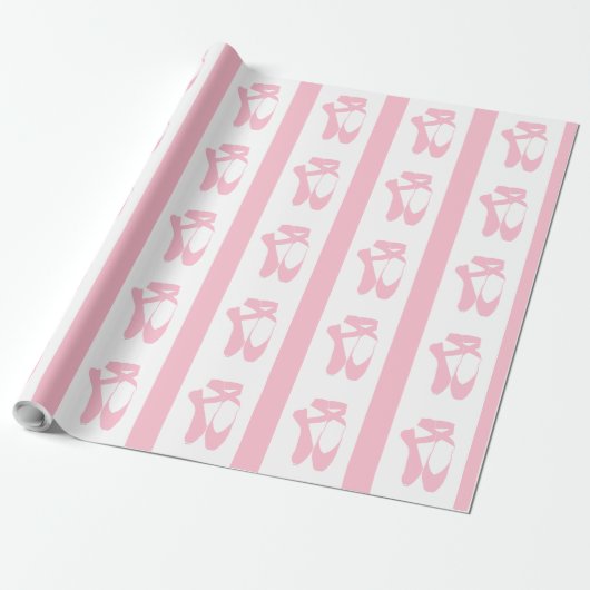 Papier Cadeau Équipe Pointe Ballet Rose (Déroulé)
