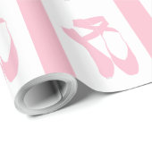 Papier Cadeau Équipe Pointe Ballet Rose (Coin rond)
