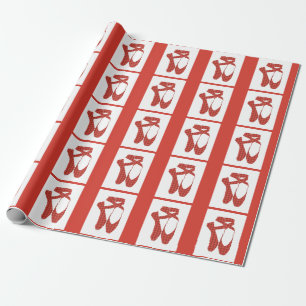 Papier Cadeau Équipe Pointe Ballet Rouge Tartan