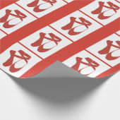 Papier Cadeau Équipe Pointe Ballet Rouge Tartan (Coin)
