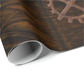 Papier Cadeau Équipements Steampunk sur la conception géométriqu (Coin rond)