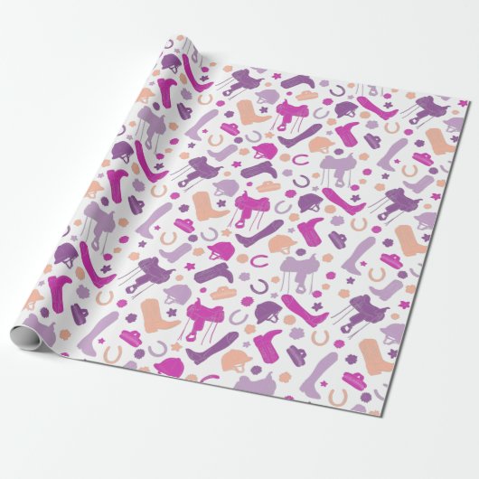 Papier Cadeau Équitation Équestre Équitation À Thème Motif (Déroulé)