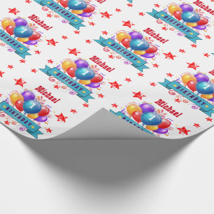 Papier Cadeau ęr Ballons colorés de fête V10IZ d'anniversaire