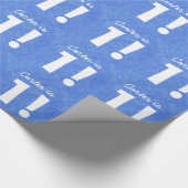 Papier Cadeau ęr Bleu nommé fait sur commande et blanc (Coin)