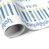 Papier Cadeau ęr Bougies de Hanoukka (Coin rond)
