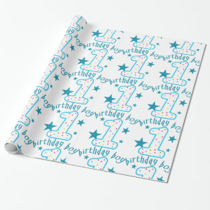 Papier Cadeau ęr Étoiles de bébé d'anniversaire