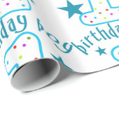 Papier Cadeau ęr Étoiles de bébé d'anniversaire (Coin rond)