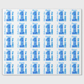 Papier Cadeau ęr Garçon Camo bleu d'anniversaire un B3BZ an (Plat)