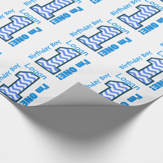 Papier Cadeau ęr Garçon Chevron d'anniversaire une coutume an (Coin)
