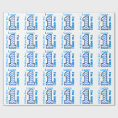 Papier Cadeau ęr Garçon Chevron d'anniversaire une coutume an (Plat)