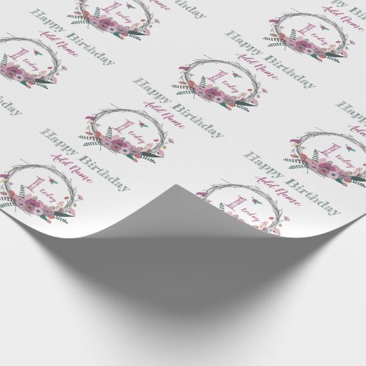 Papier Cadeau ęr Guirlande de fleur d'anniversaire (Coin)