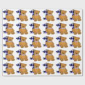 Papier Cadeau ęr Ours d'anniversaire (Plat)