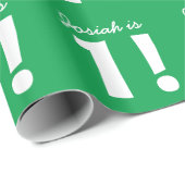 Papier Cadeau ęr Unisexe VERT nommé fait sur commande de KELLY (Coin rond)