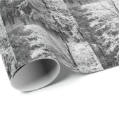 Papier Cadeau Érable Couvert De Neige En Hiver (Coin rond)