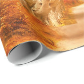 Papier Cadeau Érable d'automne forêt automne bois feuillage (Coin rond)