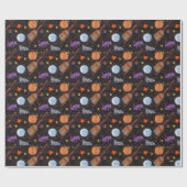 Papier Cadeau Eric Carle | Caterpillar Black Halloween Motif (Plat)