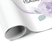 Papier Cadeau Esaïe 41:10 Crainte non violet Écriture florale (Coin rond)