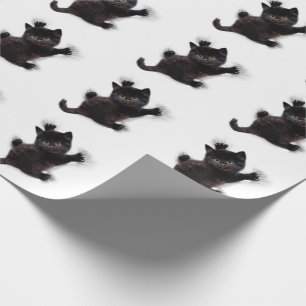 Papier Cadeau Escalade de chat noir sur le dos humain
