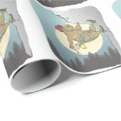 Papier Cadeau Escalade rocheuse Capybara (Coin rond)