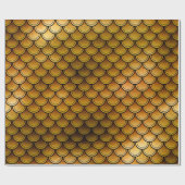 Papier Cadeau Escaliers de poissons sur orange/jaune (Plat)