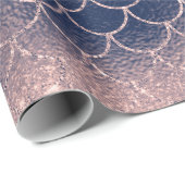 Papier Cadeau Éscaliers de sirène rose rose Parties scintillant (Coin rond)