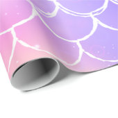 Papier Cadeau Éscaliers de sirènes arc-en-ciel pétillants (Coin rond)